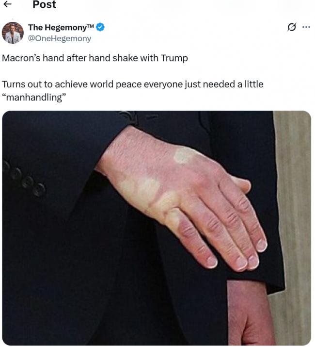 川普与马克龙“扳腕力”27秒 唇语专家解密