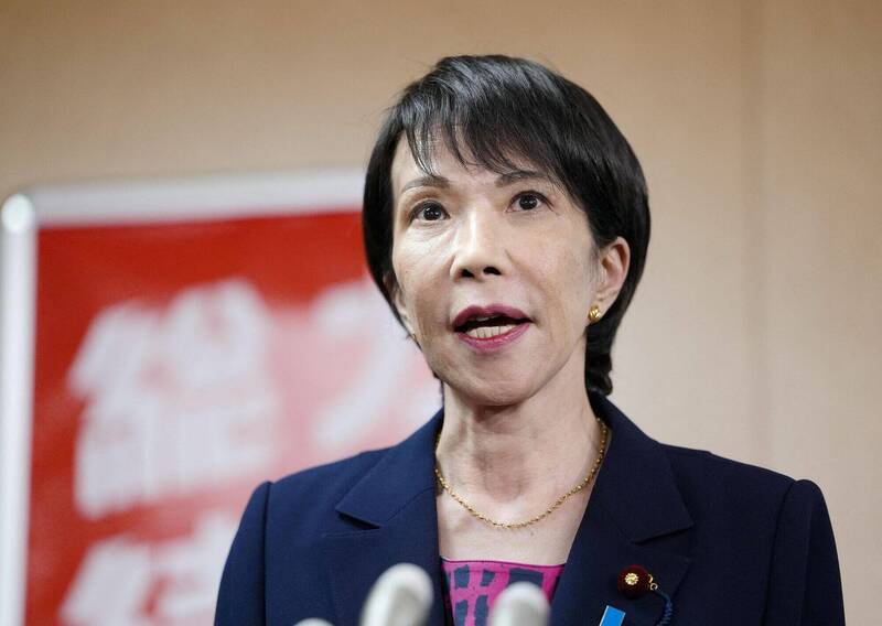 随著自民党与维新会磋商顺利，自民党党魁高市早苗当选首相的机率大增。（路透）