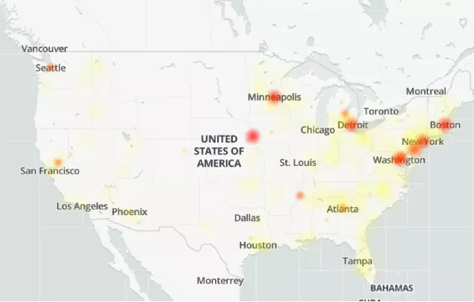 重大事故:美国移动通信和互联网服务中断