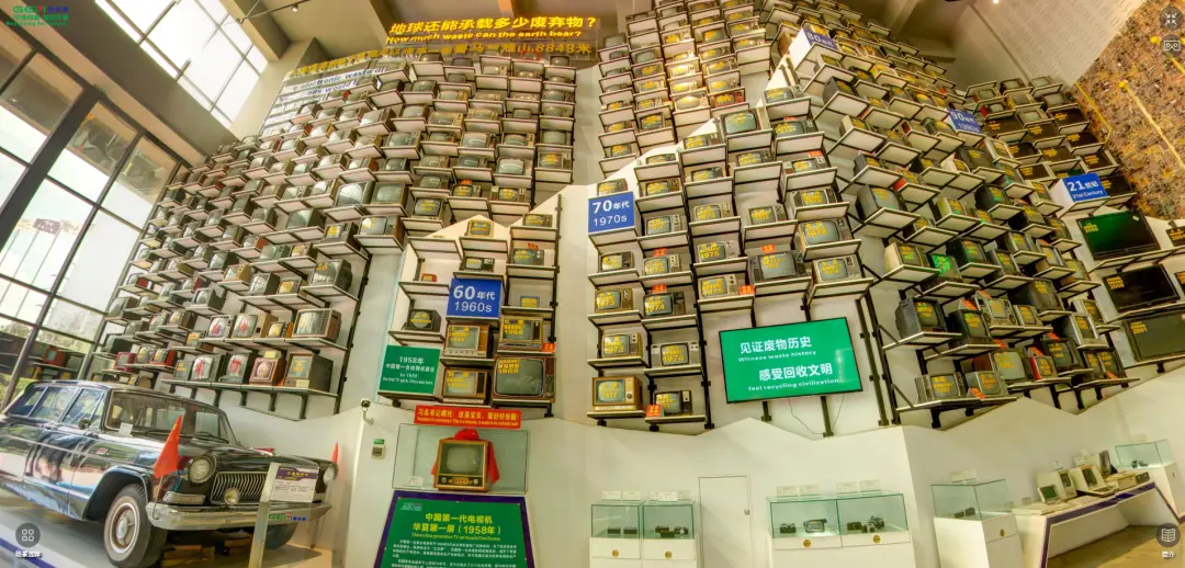 ● 格林美城市矿山博物馆陈列的废旧电视机。图片来源：格林美官网