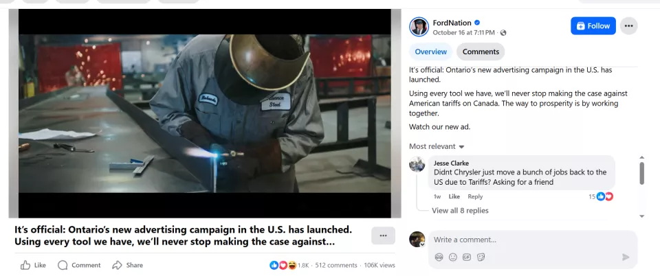 一则广告惹出祸？特朗普：美加终止谈判