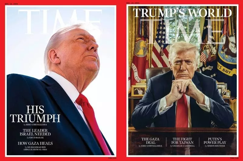 川普骂“史上最烂照片” 《时代》封面换了张帅照