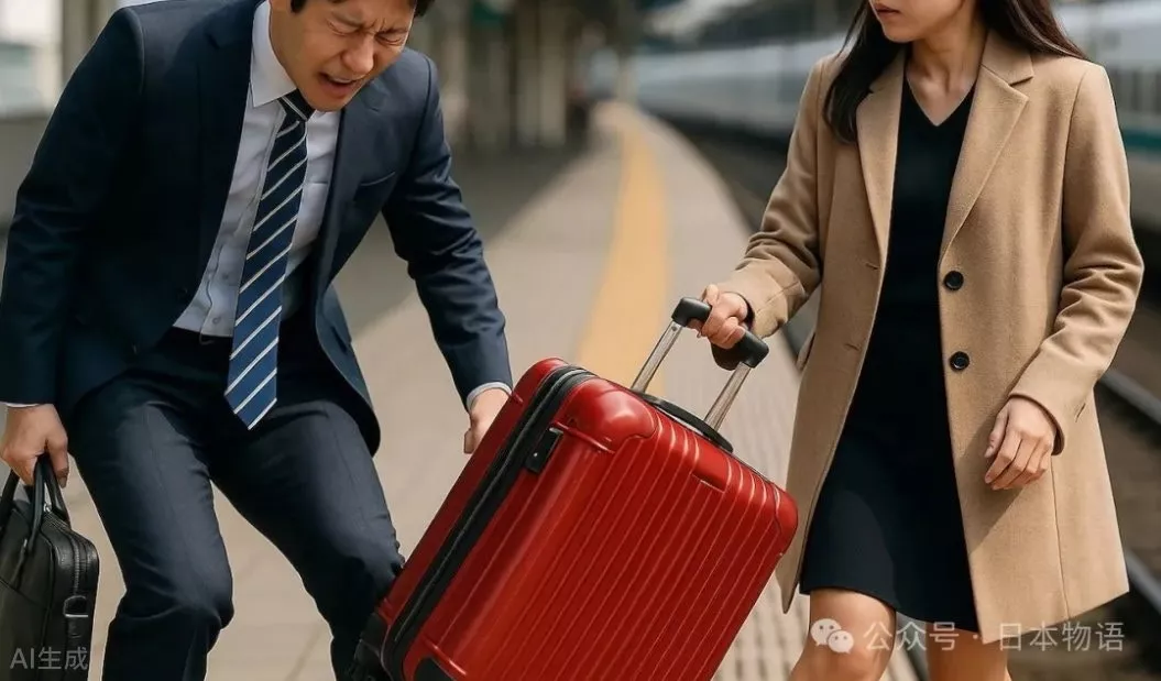 中国女行李箱猛撞日本男 她竟冷漠离开 后续演变成…