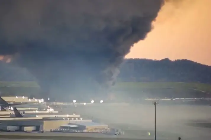 美货机坠毁细节披露：飞机起飞时左翼起火，引擎脱落