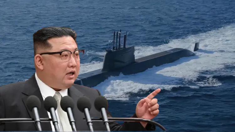 南韩国防部长安圭伯称,韩国推进建造核动力潜舰是「自主国防的壮举」,将使朝鲜领导人金正恩寝食难安。 合成画面。