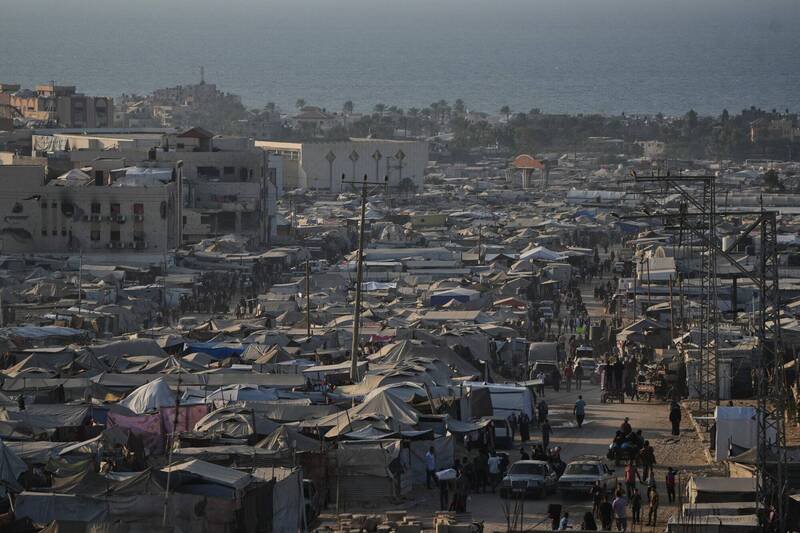 加萨穆瓦西地区的帐篷营地。（美联社）