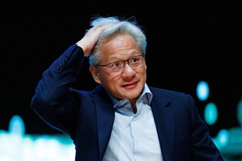 輝達執行長黃仁勳。(彭博)