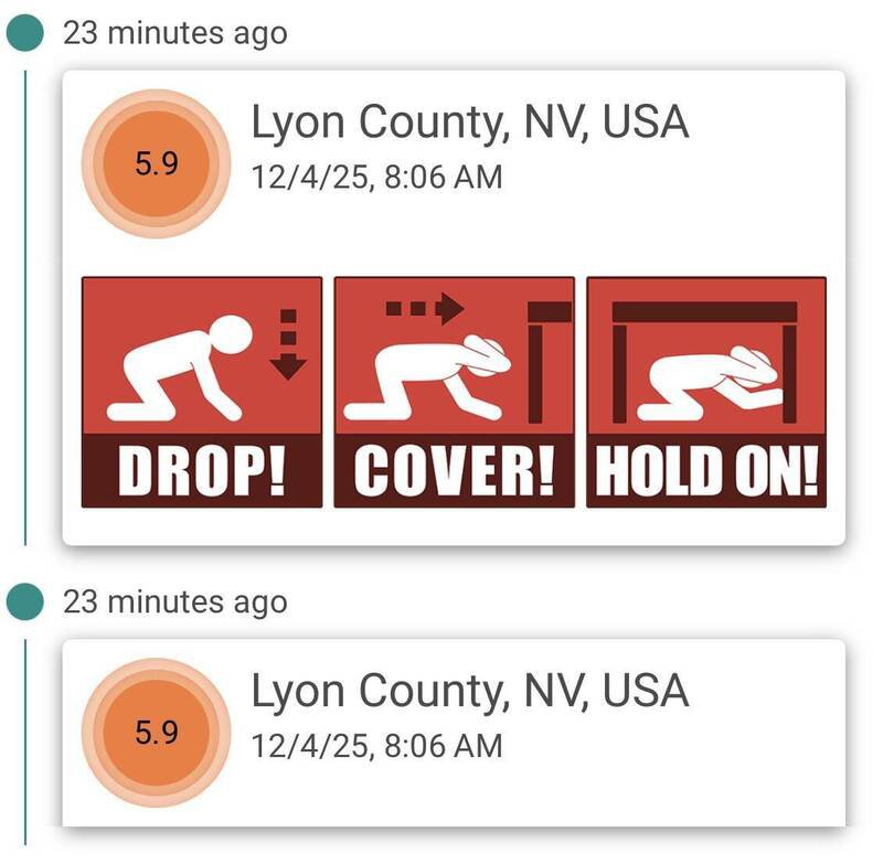 美国地质调查局（USGS）稍早称，美国内华达州北部于当地时间4日上午传出发生规模5.9地震，但随后USGS又取消该次警报，引发网友热议。（图撷自X）