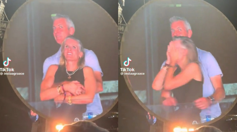 Astronomer的CEO拜伦与人事总监卡伯特疑似偷情，在Coldplay演唱会被抓包。（图撷取自TikTok）