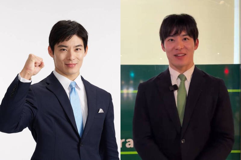 日本福井县知事补选由年仅35岁的前外交官石田嵩人胜出。（本报合成，撷取自石田嵩人/X）