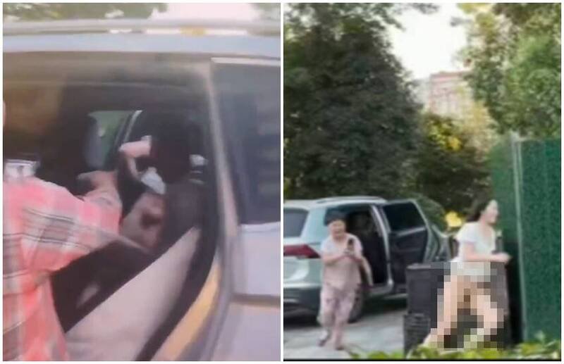 中网近日疯传一段抓奸影片，据传浙江一名人妻跟自己的公公搞不伦，竟然在大白天玩「车震」，被抓奸后连裤子都来不及穿就逃跑。（图翻摄自X）